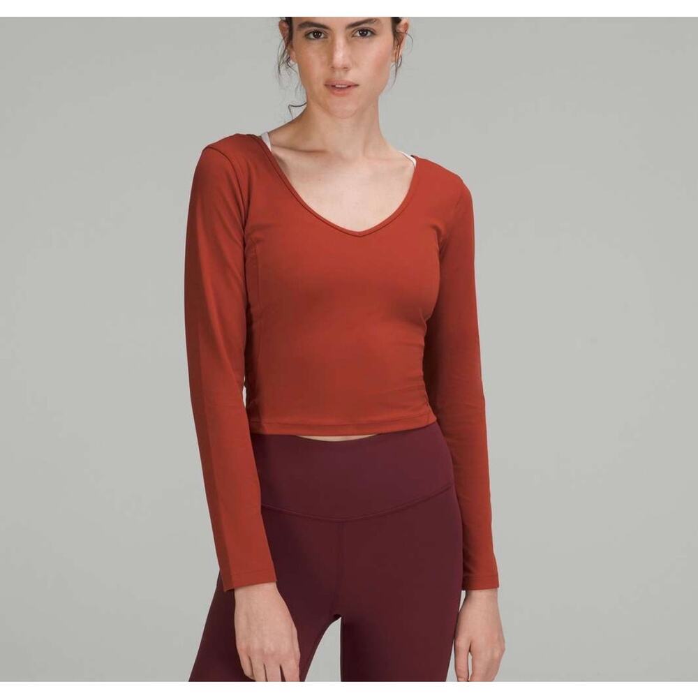 NWT Lululemon Align Long Sleeve Cayenne Red Orange Cropped Top Sz 6 N